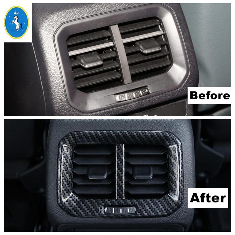 Auto Head Lights Switch / Water Cup Holder Cover Trim Accessories For VW Volkswagen Tharu / Taos 2018 - Carbon Fiber Look