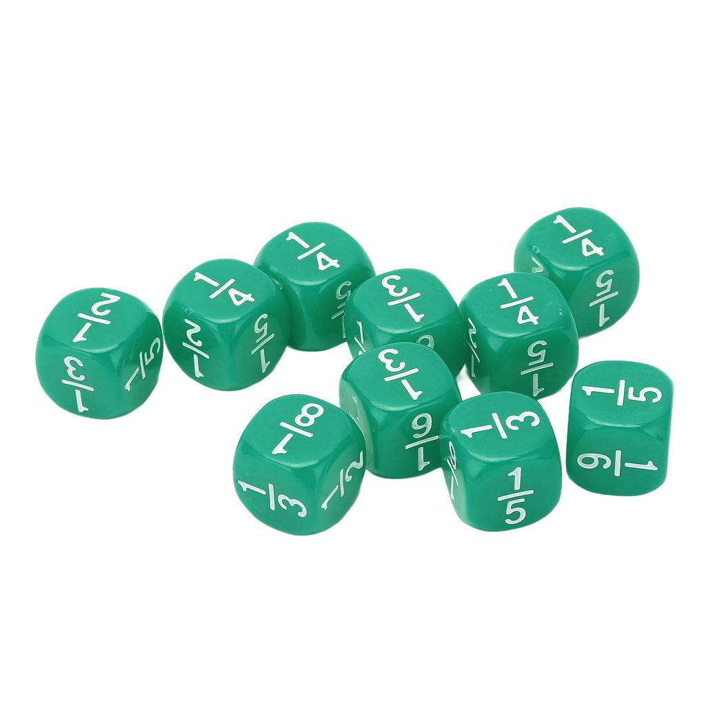 20Pcs Fraction Dice Class Set Plastic 6 Sided Multi Faceted Table Game Accessories for Kids Math Practice