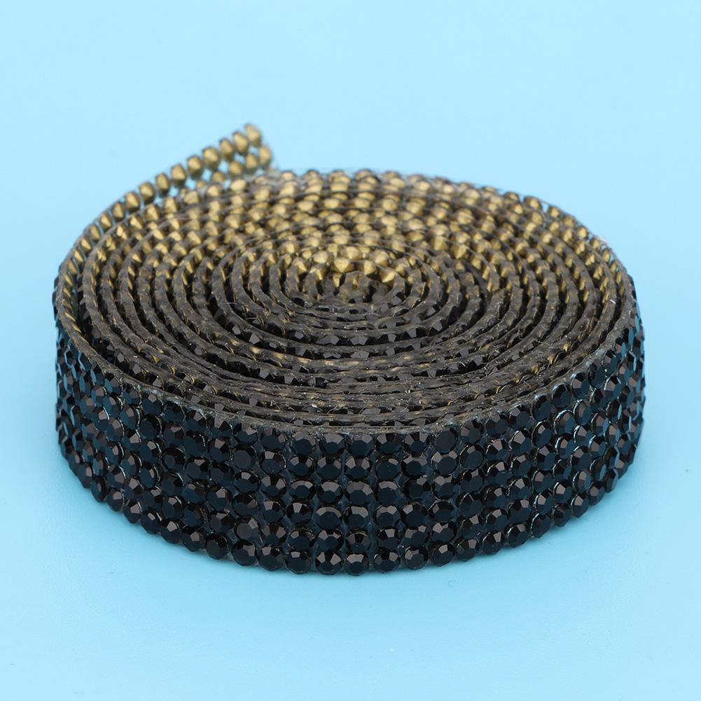 

1 м стразы хрустальные стеклянные сетки окантовка железная аппликация свадебное платье обувь отделка (черный) чёрный