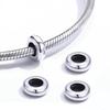 10 Piezas Clip Tapón de Acero Inoxidable Cuentas DIY 10mm Cuentas de Vidrio DIY Clip Interior de Goma Diseño Suministros para Hacer Joyería