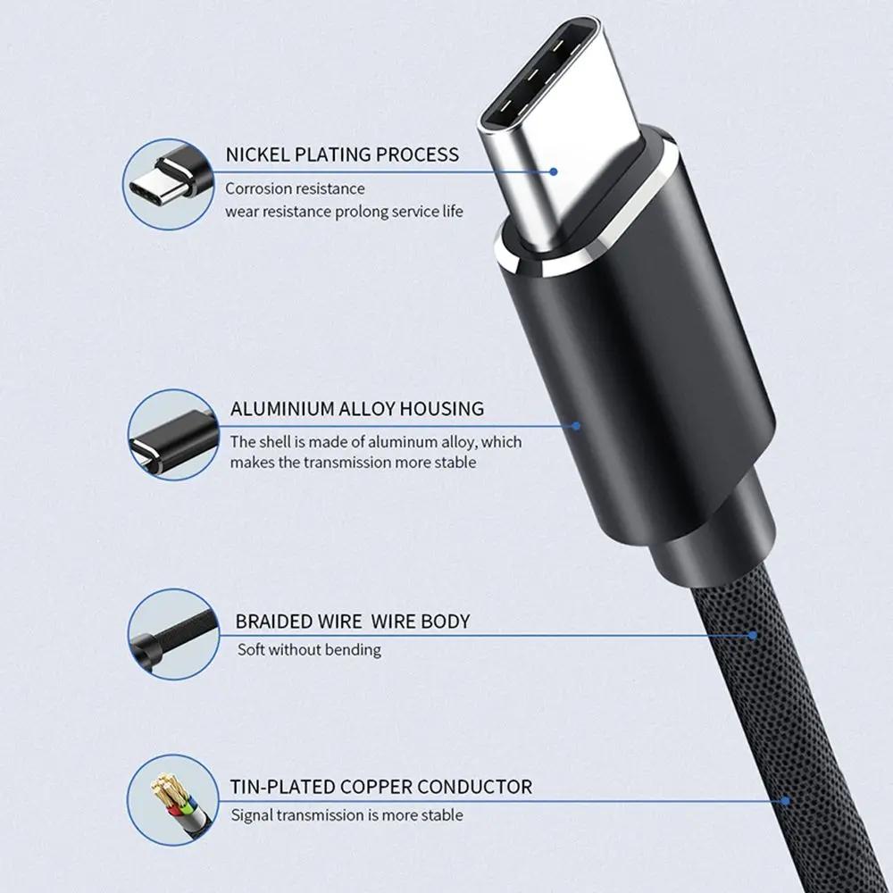 Type C to Micro USB Cable Fast USB Type-C Adapter for Samsung Huawei Xiaomi OnePlus MacBook Pro OTG Mobile Phone Micro USB Cable