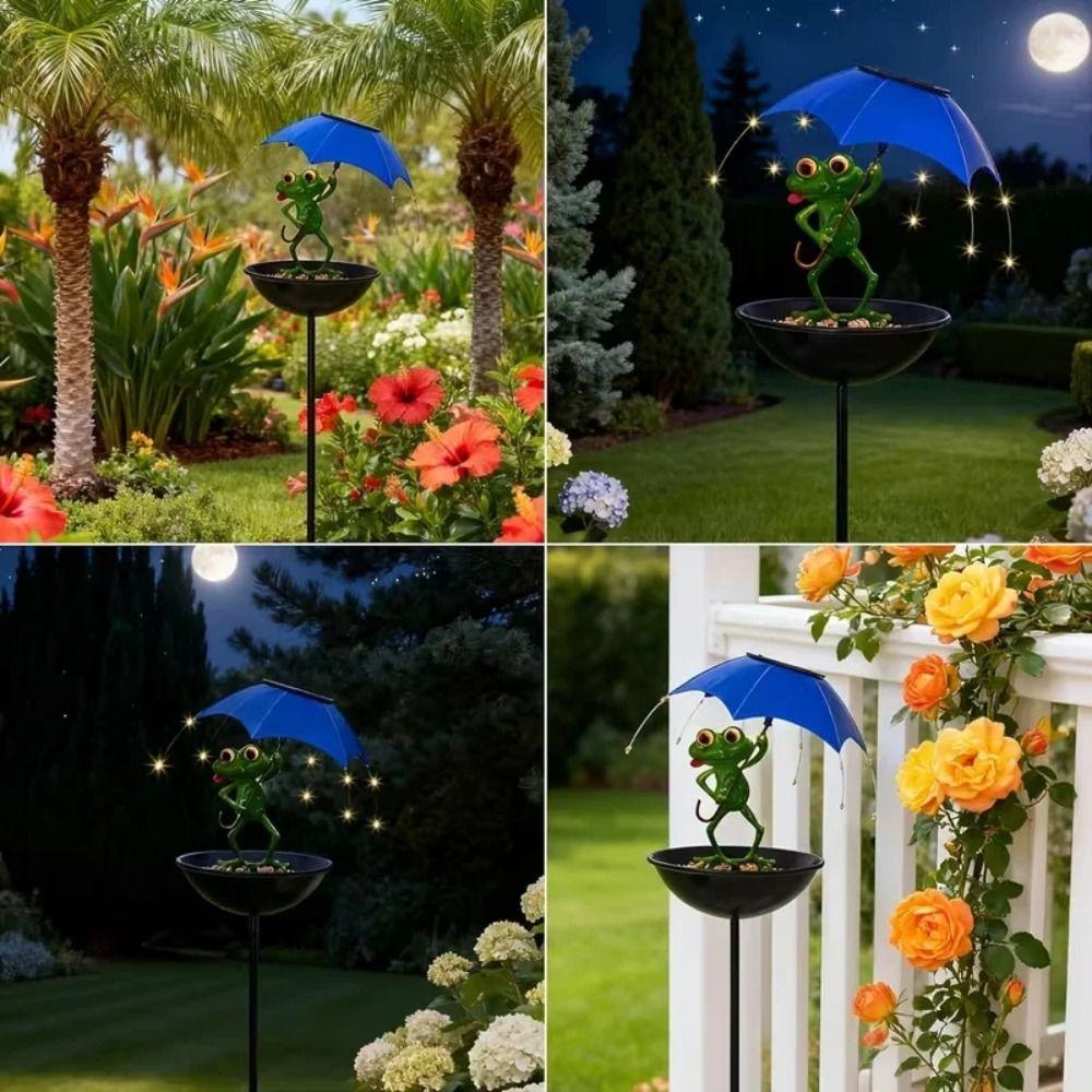 Premium Metal Material Outdoor Solar Bird Feeder Solid Construction Weather Resistance Metal Ground Stake Feeder