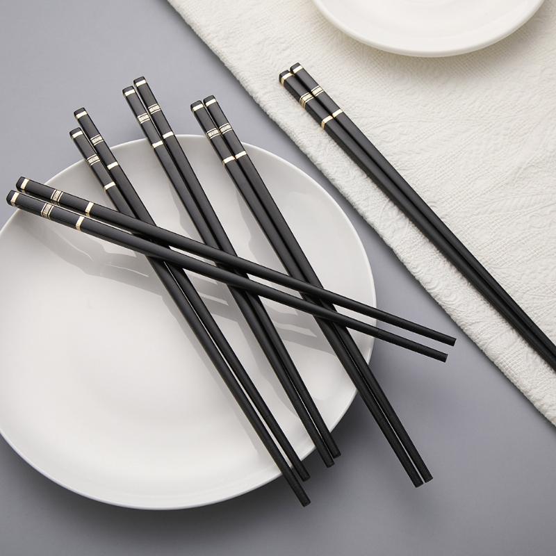 10 Pairs Chinese Chopsticks High Temperature Resistant And Simple Reusable Chop Sticks Kitchen Tableware Tool Accessories