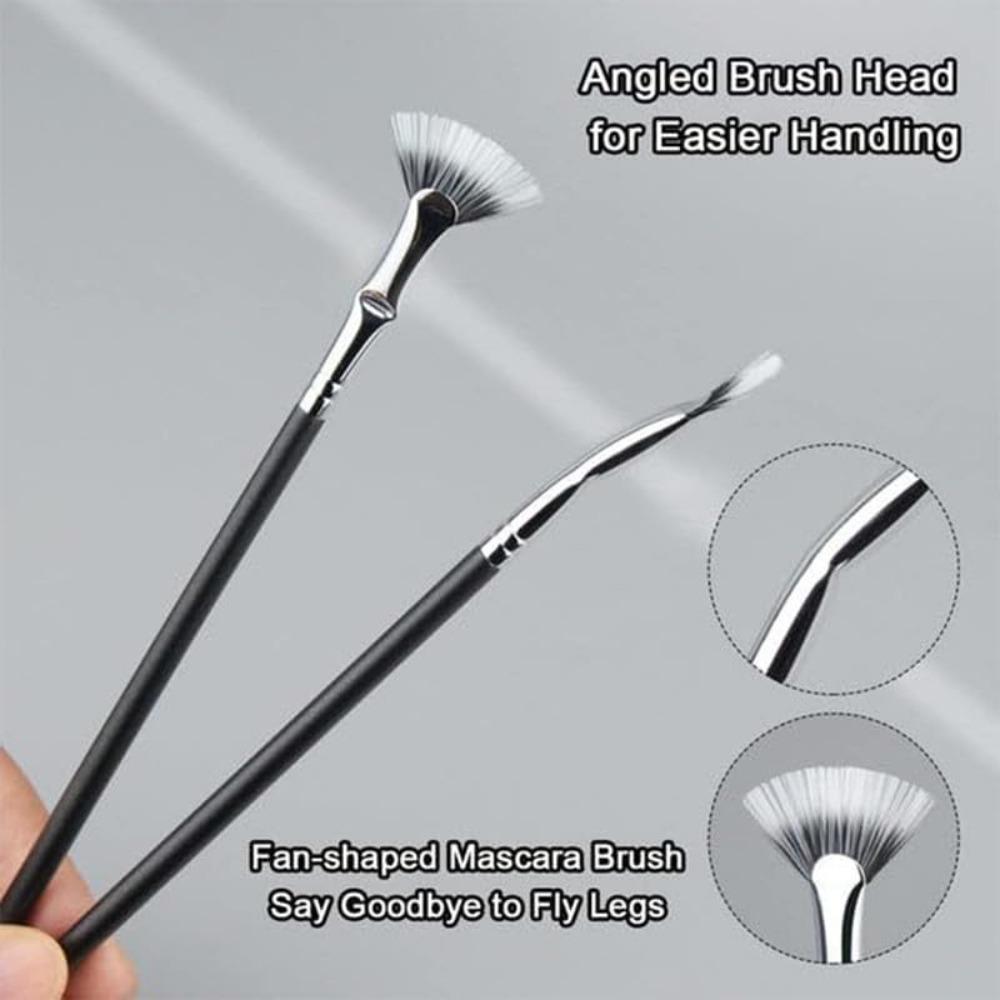 Foldable Angle Fan-shaped Mascara Brush, Upgraded Mascara Brush and Eyelash Comb, Eyelash Separating Tool, Fan-shaped Mascara Brush (set of 2)