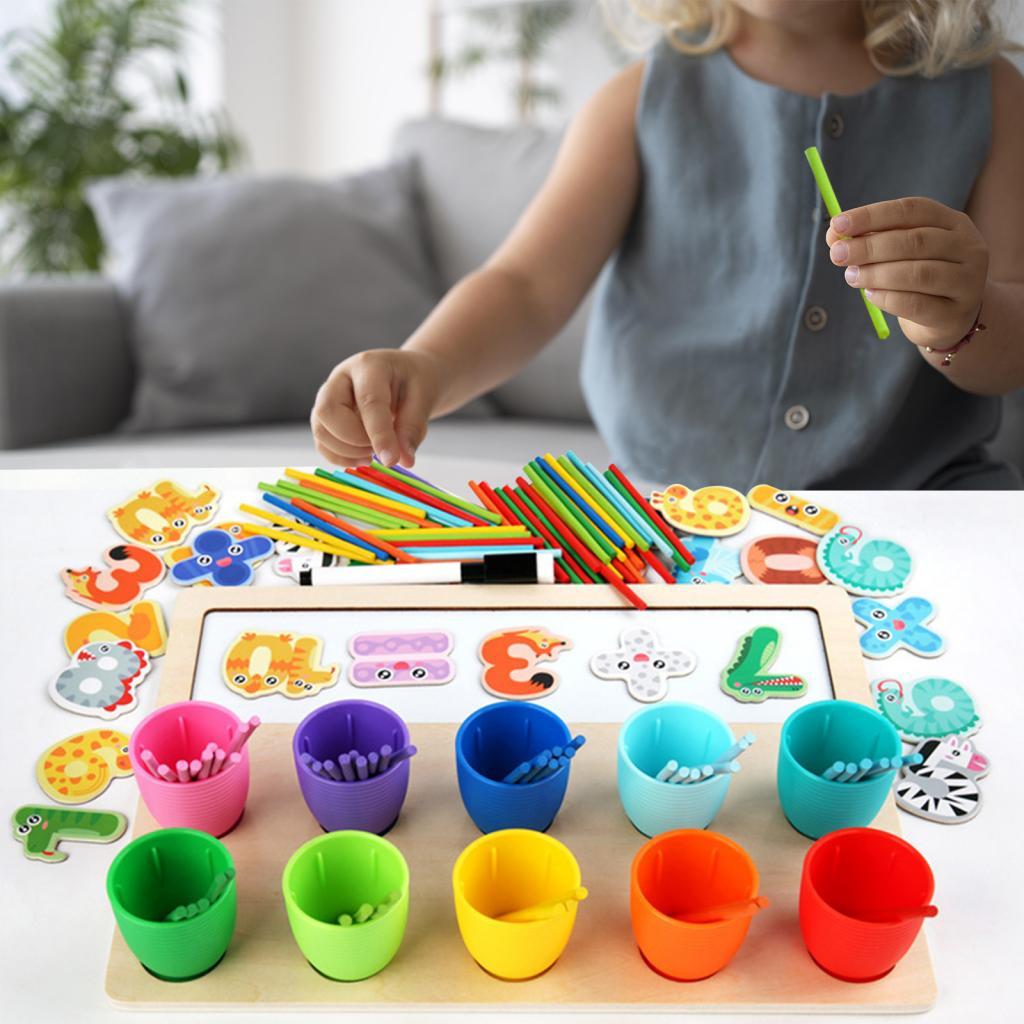 Balles arc-en-ciel dans des gobelets Jouet Montessori Jouets éducatifs Tri des couleurs et comptage pour garçons filles ,