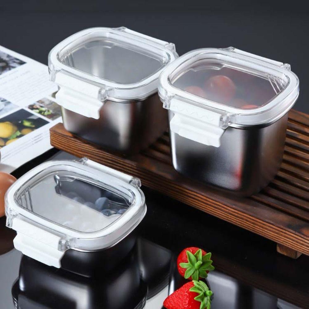 304 Stainless Steel Food Preservation Box Simple Crisper Box Food Storage Containers Mousse Cake