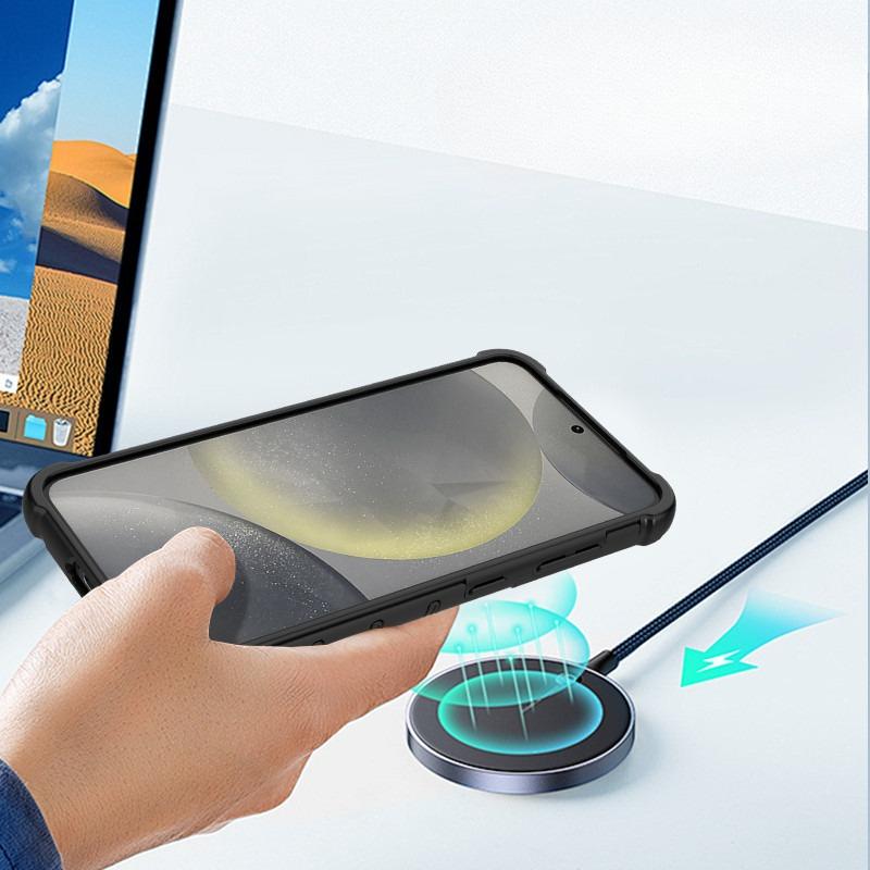 Suitable for Samsung S25 Phone Case Grating Skin Sensing Magnetic Phone Case  Galaxy A55 Anti Drop Phone Case