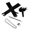 5 Stück Partykostüm Stirnband Feder Kopfschmuck Falsche Perlenkette Strass Ohrringe Handschuhe Cosplay Set