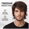 Men's Dark Brown Short Layered Flip-Out Synthetic Wig - Stylish Breathable Adjustable Cap for Daily, Casual & Party Wear, Ready Stock