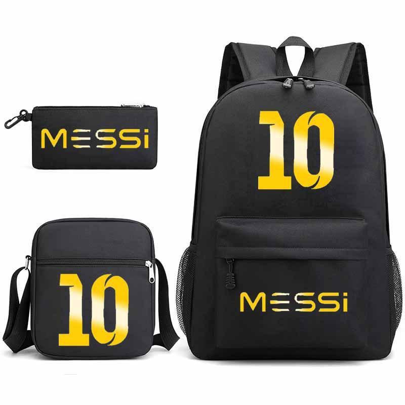 Lionel Messi · Peripheral Printed School Bag Three-Piece Pencil Case Shoulder Bag Backpack