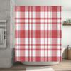 Heimdeko Duschvorhang Karomuster für Badezimmer Rot Weiß Kariertes Design Wasserdichter Stoff Einfache Installation für Ihr Ba