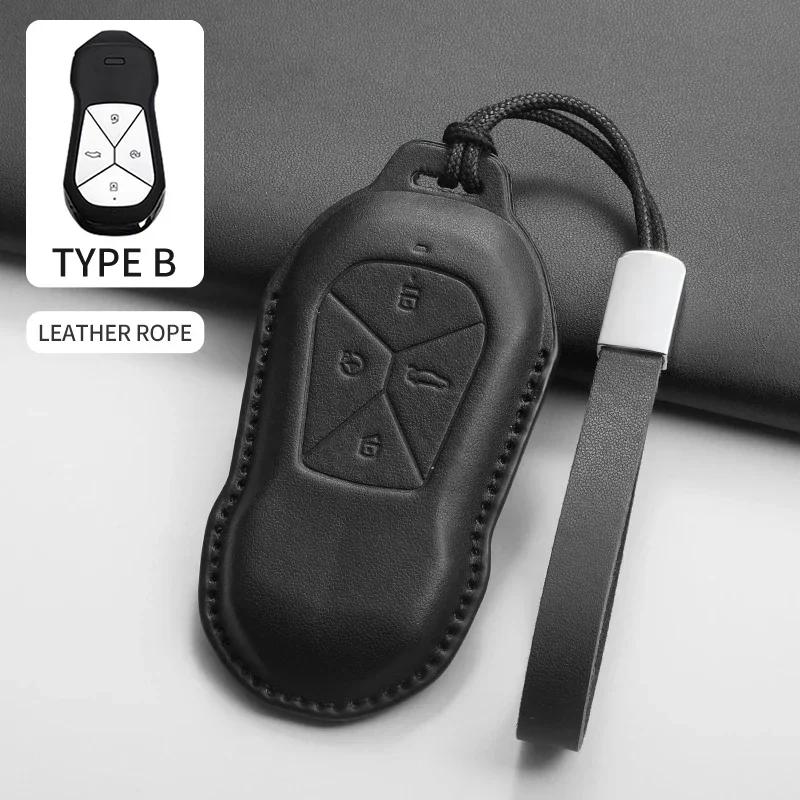 Car Key Case Cover Shell Fob for Xiaopeng Xpeng P5 P7 G3 G6 G9 G3i 2021- 2025 PU Car Key Remote Holder Keychain Accessories