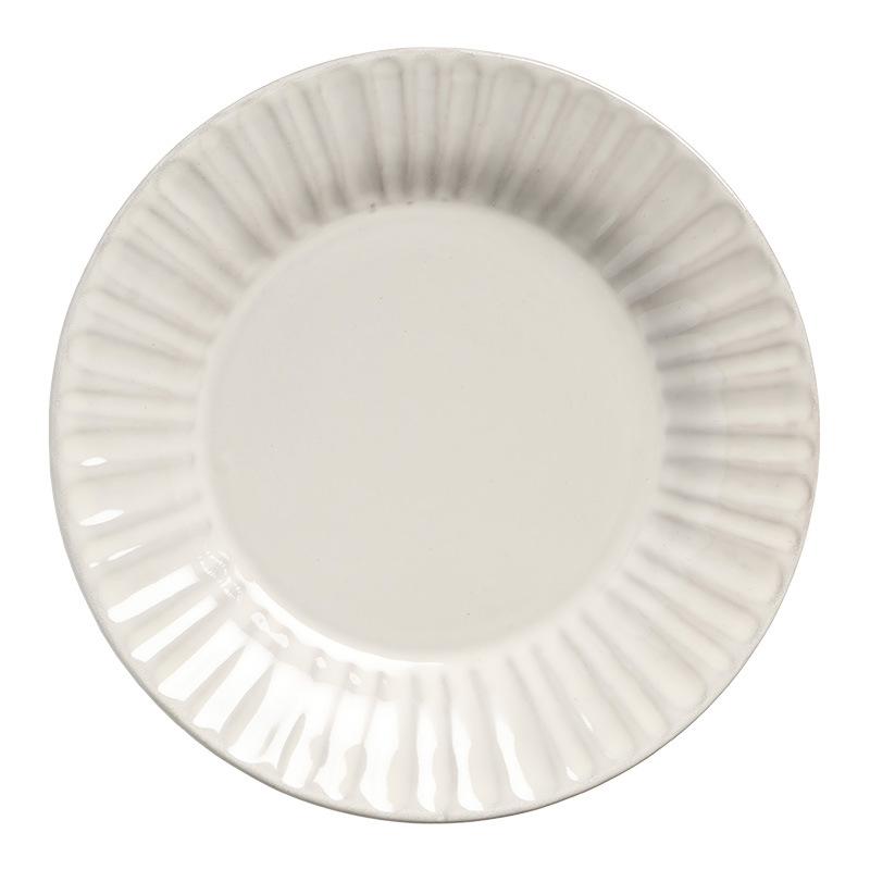 Premium Striped Plate Household Ceramic Plate New Year'S Eve Dinner Plate Restaurant Hotel Preparation Plate Commercial Plate