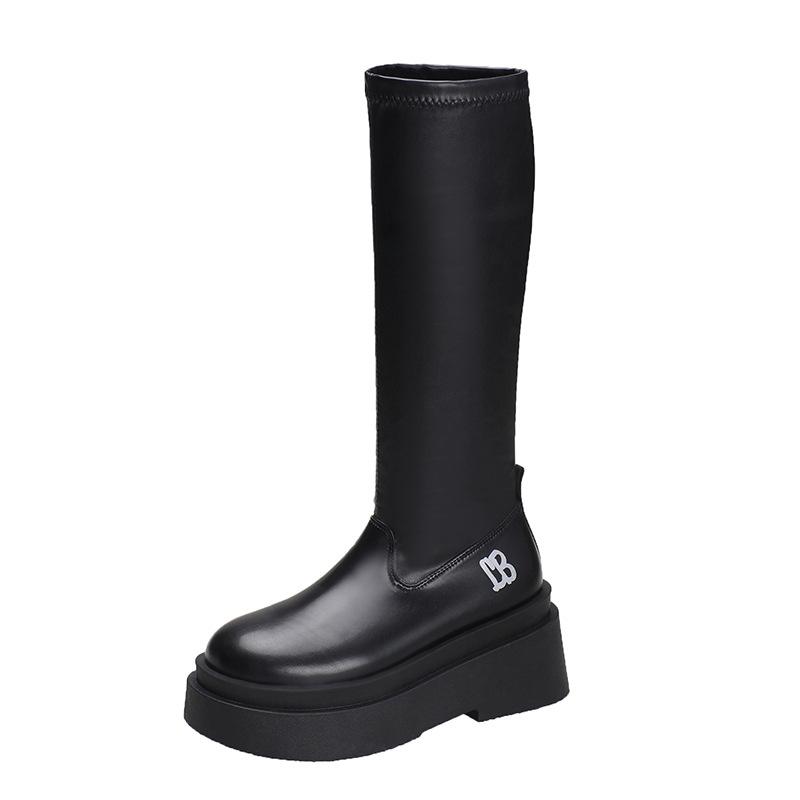 Qiao Feifei Boots Women's New High-end Foreign Thick-soled Boots Elastic Sleeve High Boots