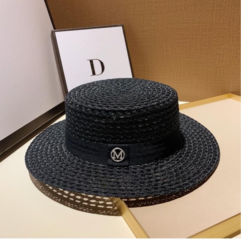 Sombreros de Copa Británicos de Espiga para Mujer de Primavera y Verano Sombreros de Sol para la Playa Protección Solar Sombreros de Sol de Playa Sombreros de Copa Casuales de Vacaciones
