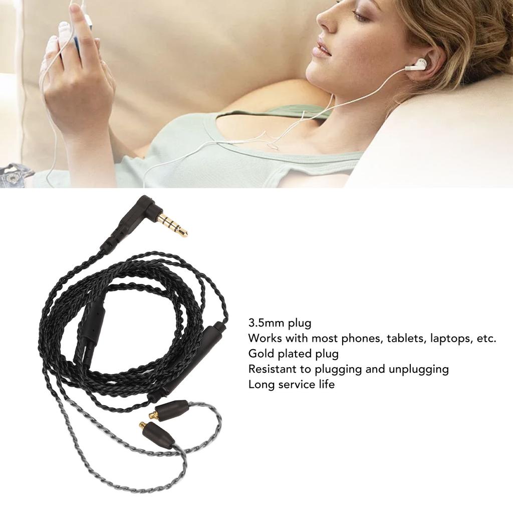 Replacement Headphone Cable OFC   Earphone Cable with Mic Compatible for SE215 SE315 SE535 SE846