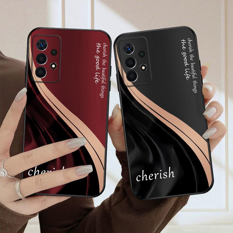 Brown Light Luxury For Samsung A03 Core A 04 05 06 12 14 15 16 22 23 Galaxy 25 26 4G 34 35 52 53 56 71 73 90 5G Soft Phone Case