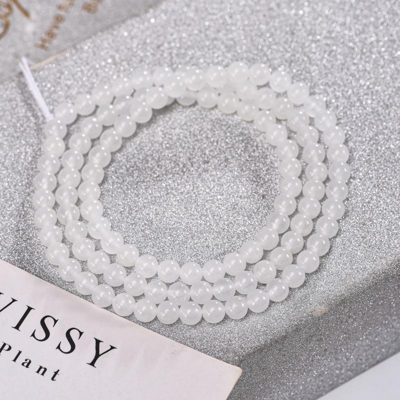 Natural 6N Hetian White Jade Buddhist Prayer Beads - 108 Loose Beads for DIY Bracelet Accessories 6N Bead Size