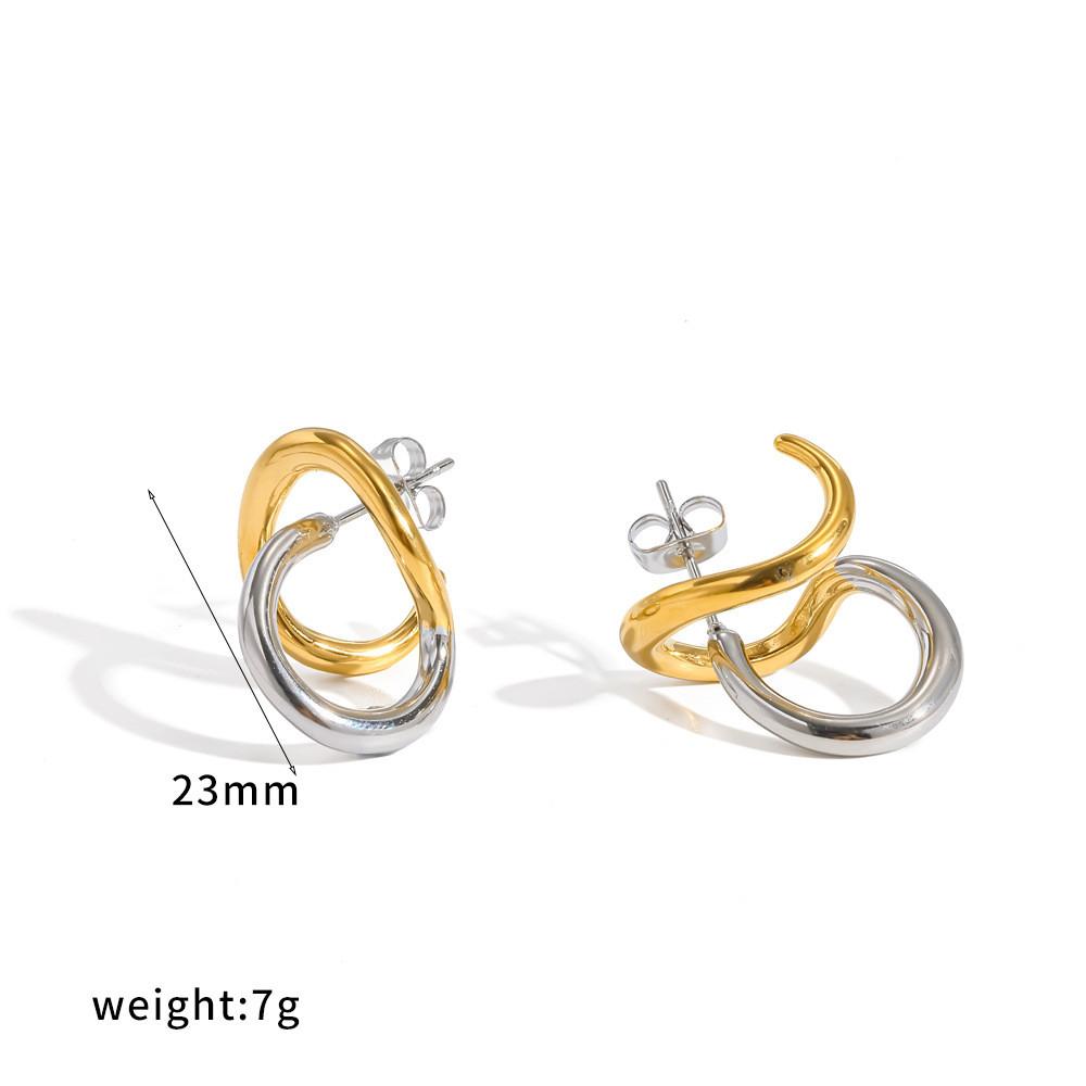 Geometric Stainless Steel Earrings With Titanium Steel Posts For Fashion Women