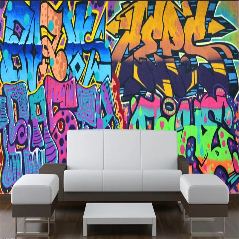 Modern Beautiful Street Art Graffiti Wall Paper 3d Music Club Bar Restaurant Mural Wallpaper