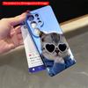 2DFlat Samsung phone case Heart-Sunglasses Cat in Blue Hoodie Applicable to Galaxy S22 S23 S24 S25ULTRA S26 A12 A13 A14 A15 A16