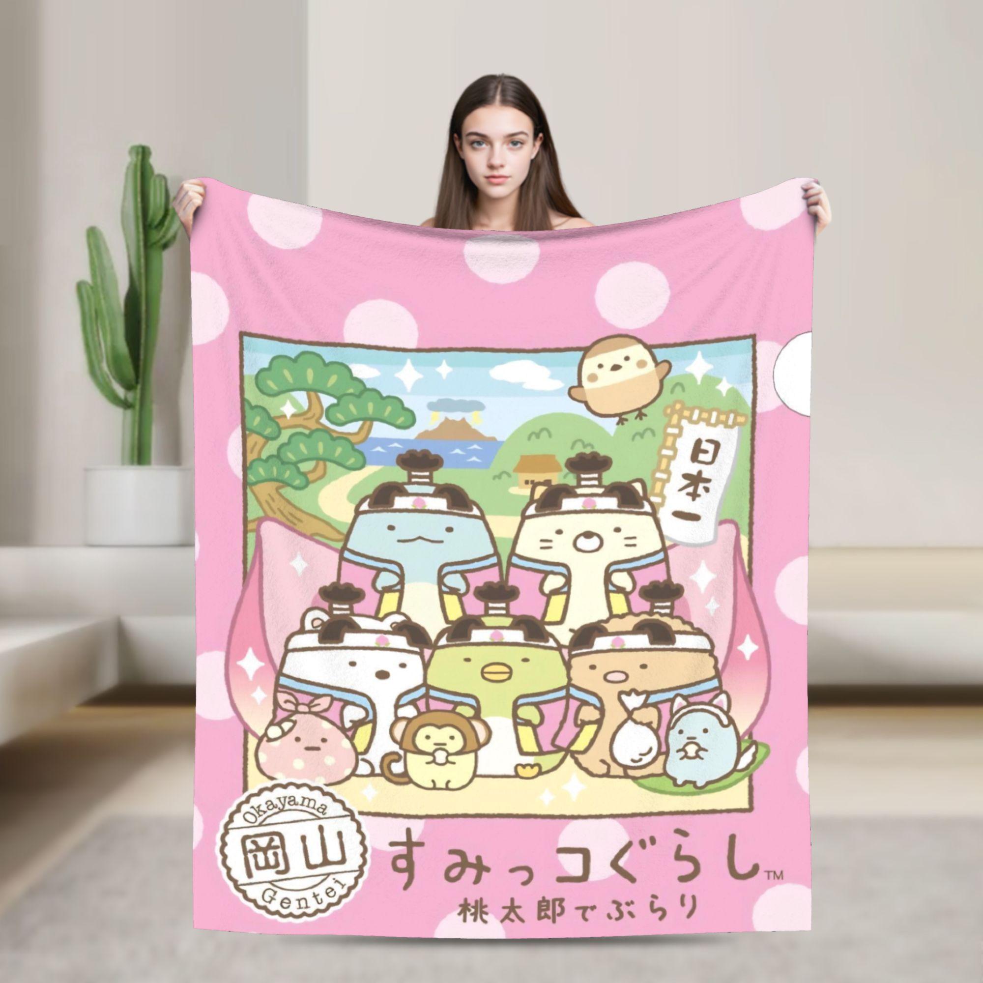 

Мультяшное одеяло Sumikko Gurashi Сирокума Пингвин Фланелевое Новинка Мягкий плед для дома Зима На улице 30x40in