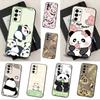 C-Cartoon Cute Panda Bear Case For Samsung Galaxy A73,52,71,22,Note,31,8,9,53,32,72,41,J7,Soft Black Silicone Cover