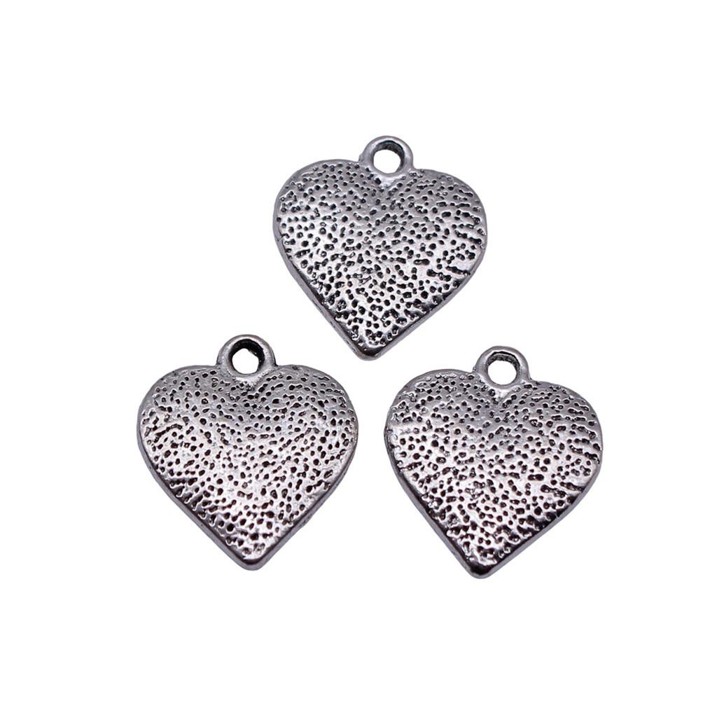 Filigree Heart Charms Antique Alloy Pendants For Vintage Floral Jewelry