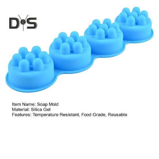 Niezawierająca BPA forma silikonowa wielokrotnego użytku, praktyczna okrągła forma do robienia mydła do masażu