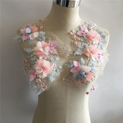 1Pcs High Quality Sewing Decals Tulle DIY Imitation Flower For Wedding Dress Clothes Accessories Lace Collar Applique