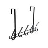 Home No Installation Metal 5 Hook Door Hanging Hooks for Bedrooms & Bathrooms Towels Clothes Hats Organizer Wallet Storage Shelf