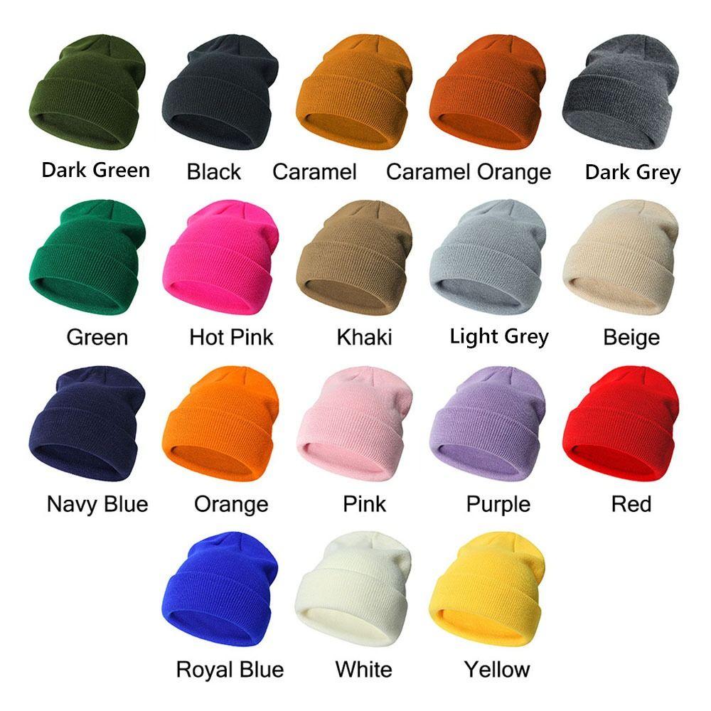 Solid Color Baby Beanies Soft Warm Knit Cap Fashion Kids Winter Hat for Boys Girls