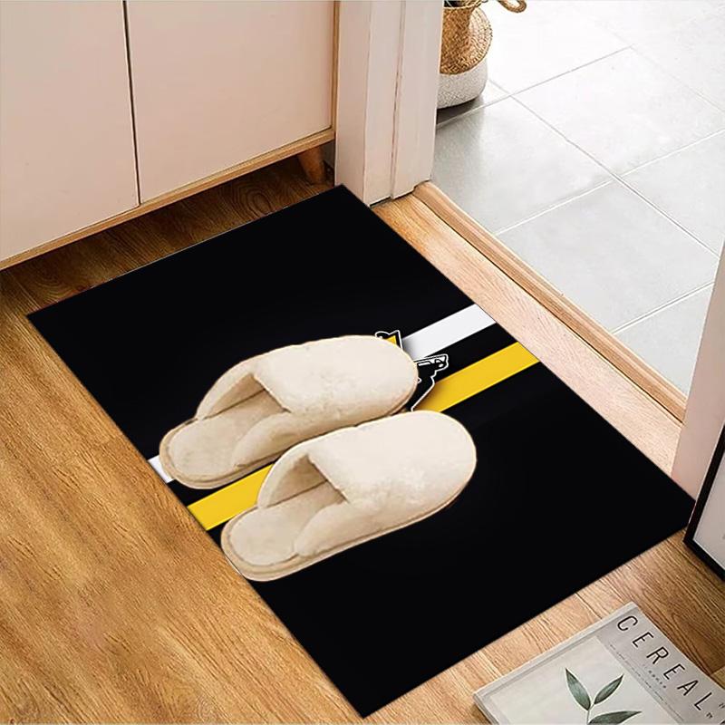 Penguins Heart Logo Art Floor Mat for Living Room, Game Rooms, Office, Bedroom, Office Floor Mat Playful Design, Christmas fan gifts