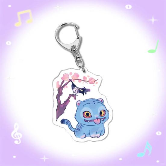 Korean Pop Cartoon Charm Acrylic Anime Character Boy Tiger Keychain Charm Cute Bag Backpack Charm Collectible Gift for Fans