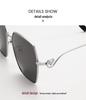 Polygon Metal Sunglasses 8719: Stylish Large Frame, Slimming, UV Protection, Polarized.