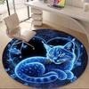 1PC Cat Dreamscape Office Round Area Rug, Indoor Mat Suitable ForOffice, Under Office Chairs Bedroom Living Room Home Decor, Room Deco, D136