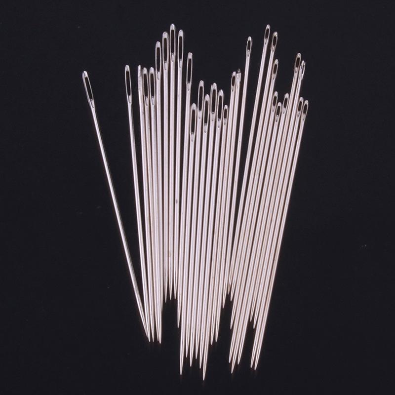 Steel Sewing Needles: Large & Small Eye, Long Needles for Quilts, Clothes, Cross Stitch, Embroidery