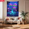 Unframed Psychedelic Glowing Mushrooms Night Forest Tapestry Trippy Art Hippie Room Decormystical Mushroom Wall Hanging Bohemian