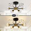 6-light Crystal Semi Embedded Ceiling Light Fixture