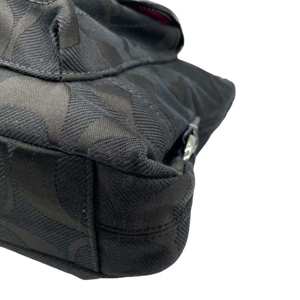 Used COACHShoulder Bag Black canvas/Patent Leather Women