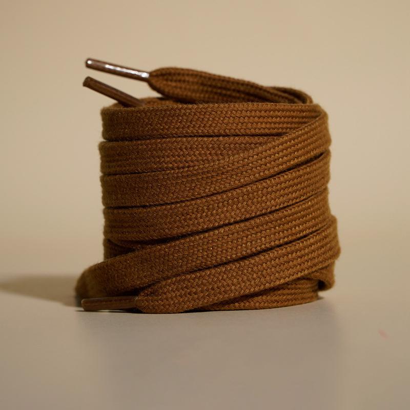 1Pair/3Pair NEW Flat High-Quality Cotton Shoelace Suitable for A Variety of Shoes 0.8 Cm Wide Unisex Solid-Color Shoelaces