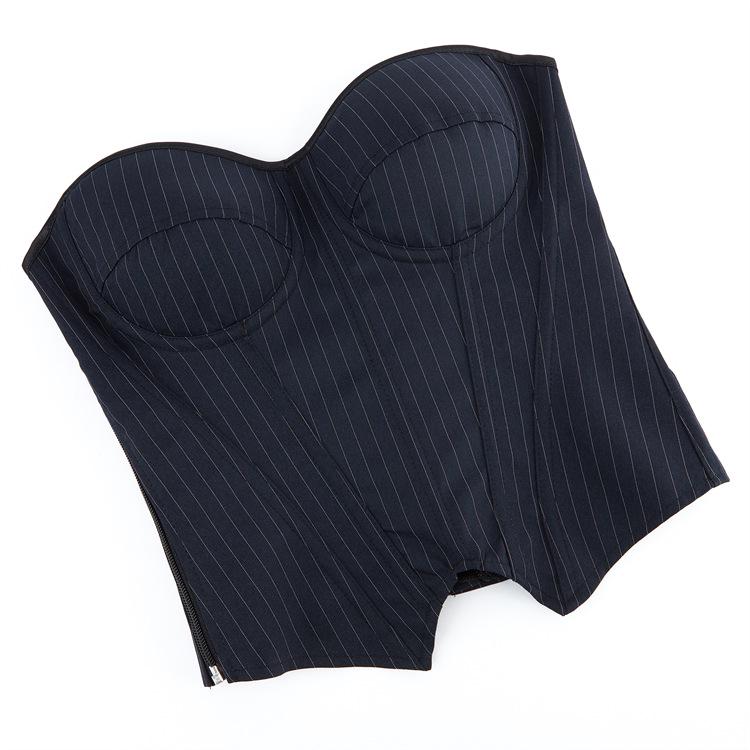 Damski Pasiasty Kształtujący Bielizna Podtrzymująca z Fiszbinami - Styl Dworski