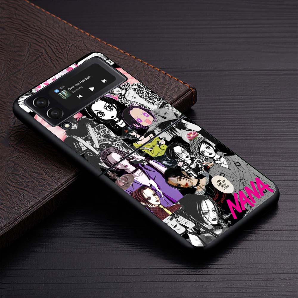 Nana Anime Na Na Girl Phone Case for Samsung Galaxy Z Flip6 5G Flip4 Flip5 Flip3 Black Cover Z Flip 6 5 4 3 PC Shell Coque Galax