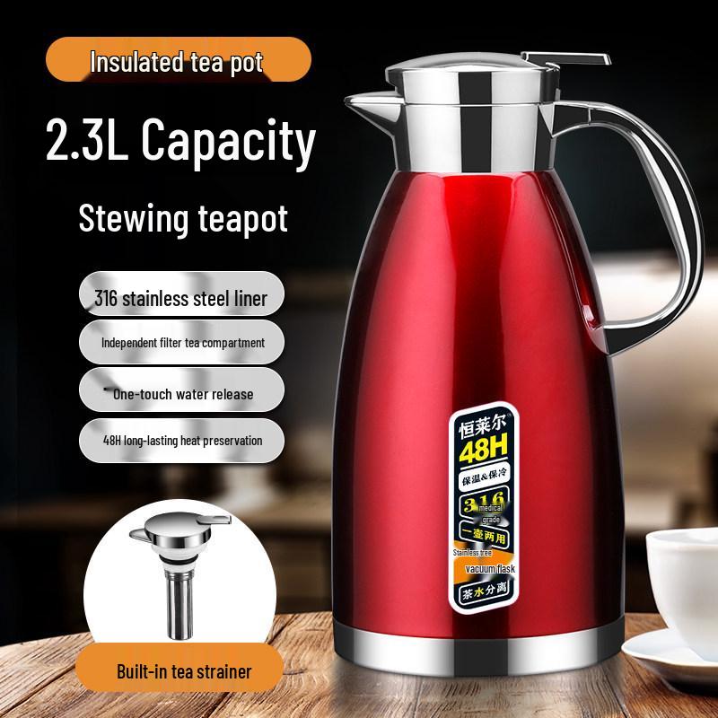 Stainless Steel Large Capacity Insulated Thermos Kettle for Stewing and Boiling Water