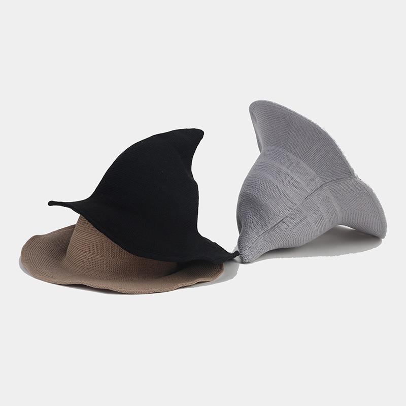 Wizard Hat Female Tide Halloween Decoration Pointed Hat Solid Color Casual Breathable Sun Hat Sun Hat