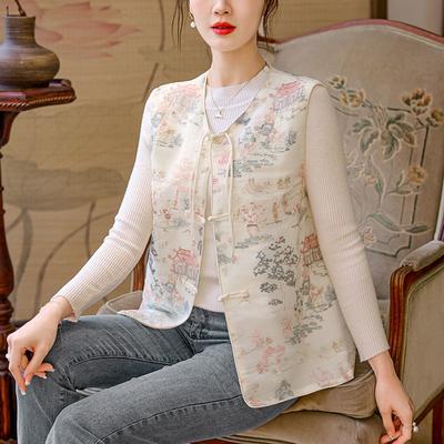 New Outer Vest 2025 Spring and Summer Button-down White Top High-end Vest