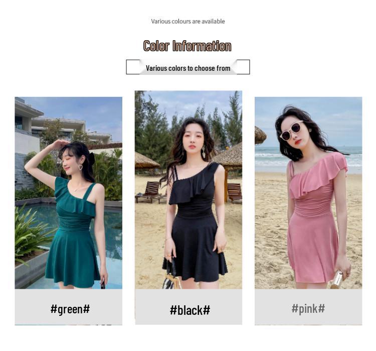 2026 Korean Style Women's One-Piece Boyshort Swimsuit - Slimming, Tummy-Concealing, Sexy and Conservative with Fairy Student Look