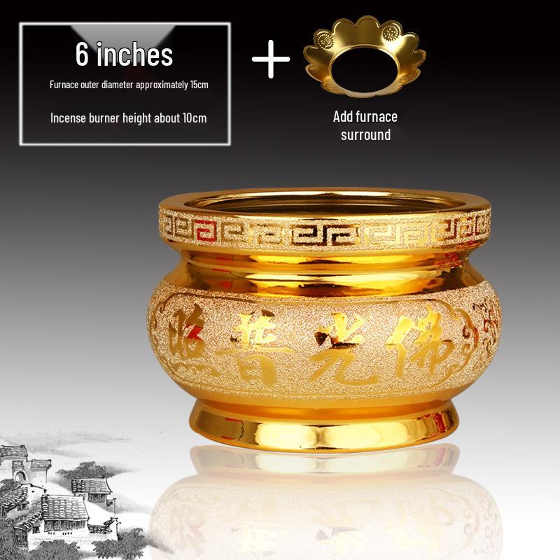 Small Ceramic Buddha Incense Burner with Golden Sand