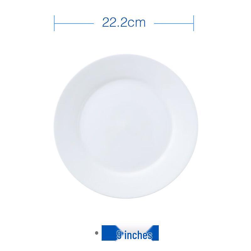 Zhi Nian Hua 9-Inch Round White Ceramic Flat Dinner Plate