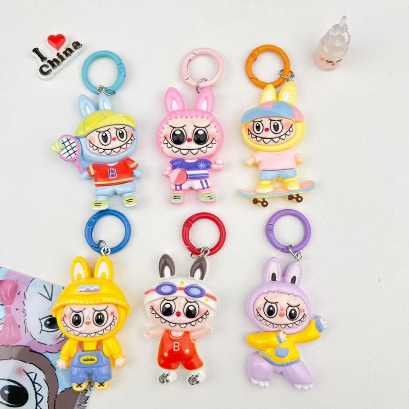 Adorable Large Labubu Cartoon Keychain Pendant for Girls' Bags & Backpacks